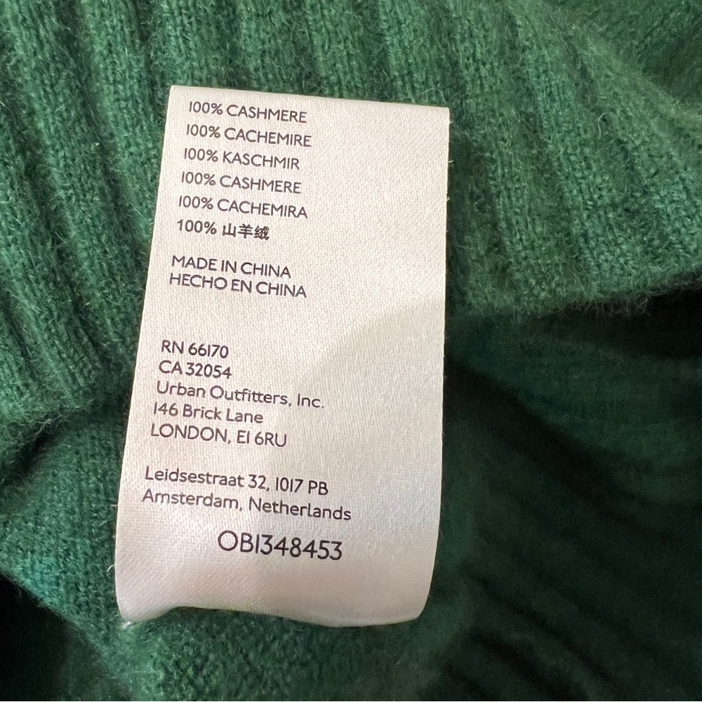 Free People Forest Green Cashmere Turtleneck Sweater - Picture 10 of 12